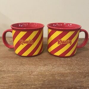 Kahlua Coffee Liqueur Mugs Cups Set of 2 Red Yellow Holiday Christmas 2025